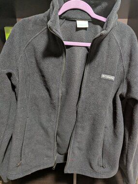 Black Fuzzy Columbia Jacket Size XL